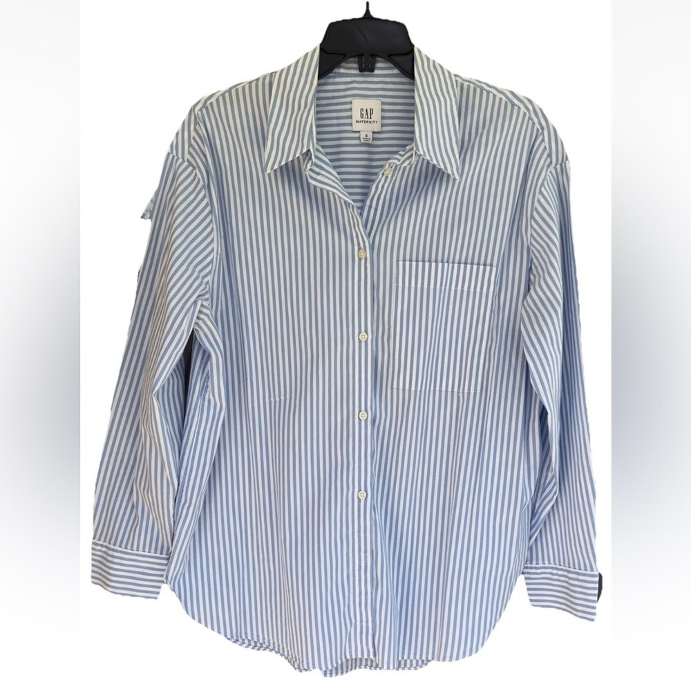 GAP Maternity Button Down Shirt Size S Stripes Pattern